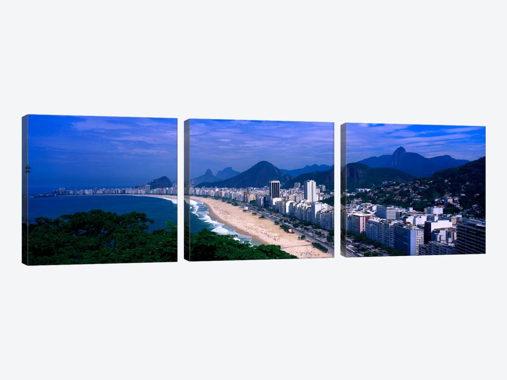 High-Angle View Of Copacabana And Surround National Parks, Rio de Janeiro, Brazil by Panoramic Images 3-piece Canvas Artwork