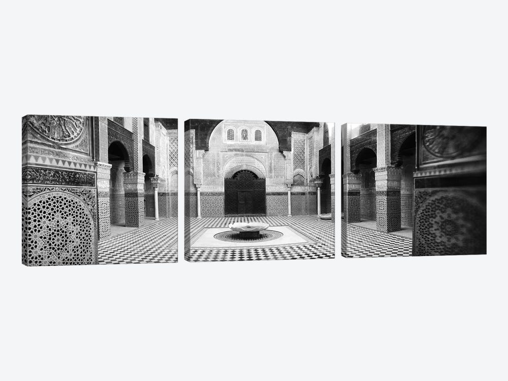 Interiors of a medersa, Medersa Bou Inania, Fez, Morocco #2 by Panoramic Images 3-piece Canvas Print