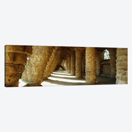Architectural detail of the famous park designed by Catalan architect Antonio Gaudi, Park Guell, Barcelona, Catalonia, Spain Canvas Print #PIM9584} by Panoramic Images Canvas Art