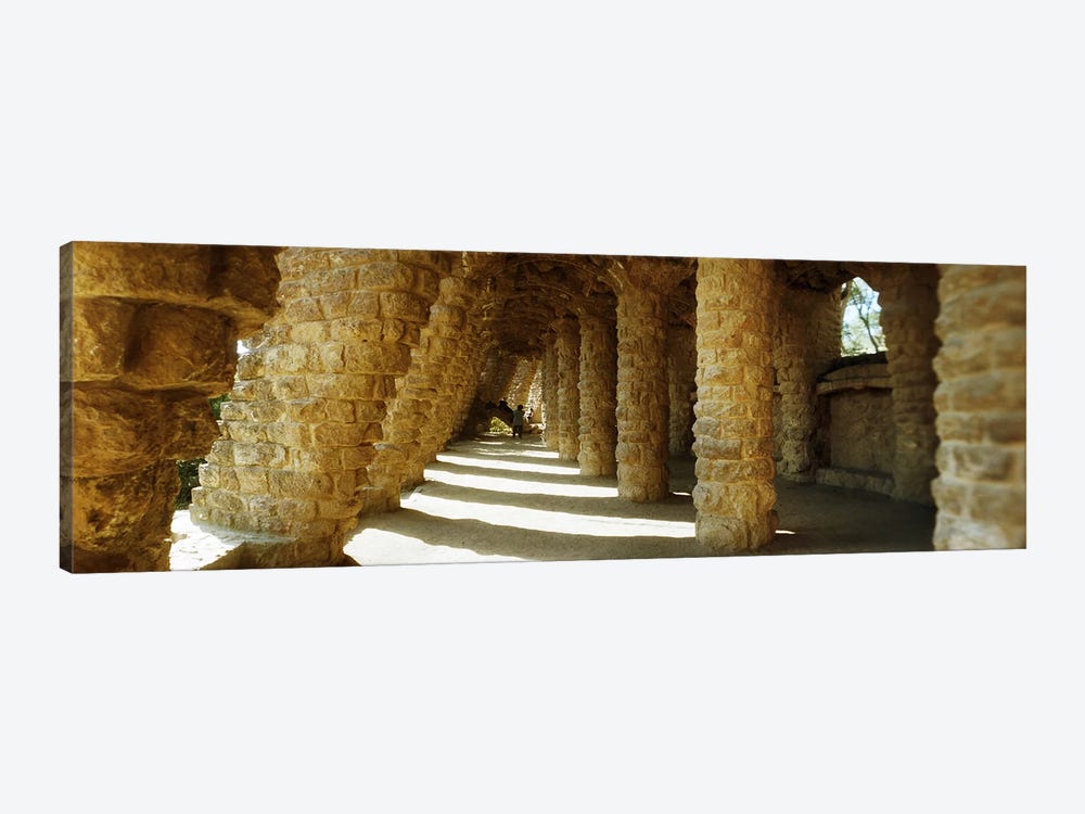 Architectural detail of the famous park designed by Catalan architect Antonio Gaudi, Park Guell, Barcelona, Catalonia, Spain by Panoramic Images 1-piece Art Print