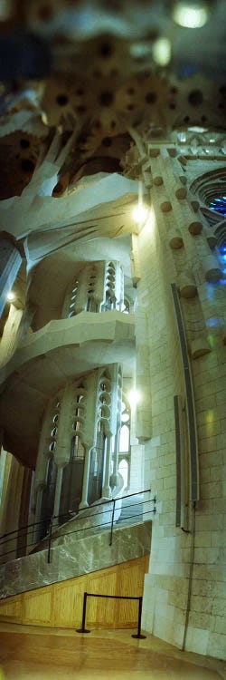 Interiors of a church designed by Catalan architect Antonio Gaudi, Sagrada Familia, Barcelona, Catalonia, Spain