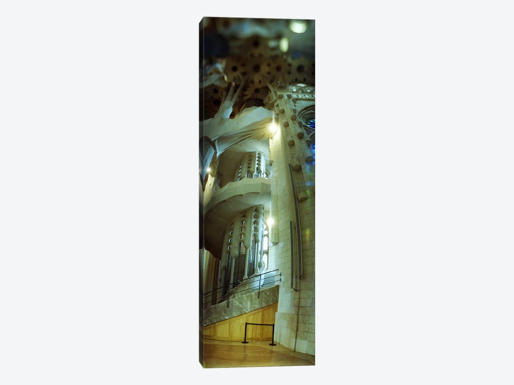 Interiors of a church designed by Catalan architect Antonio Gaudi, Sagrada Familia, Barcelona, Catalonia, Spain 1-piece Canvas Art