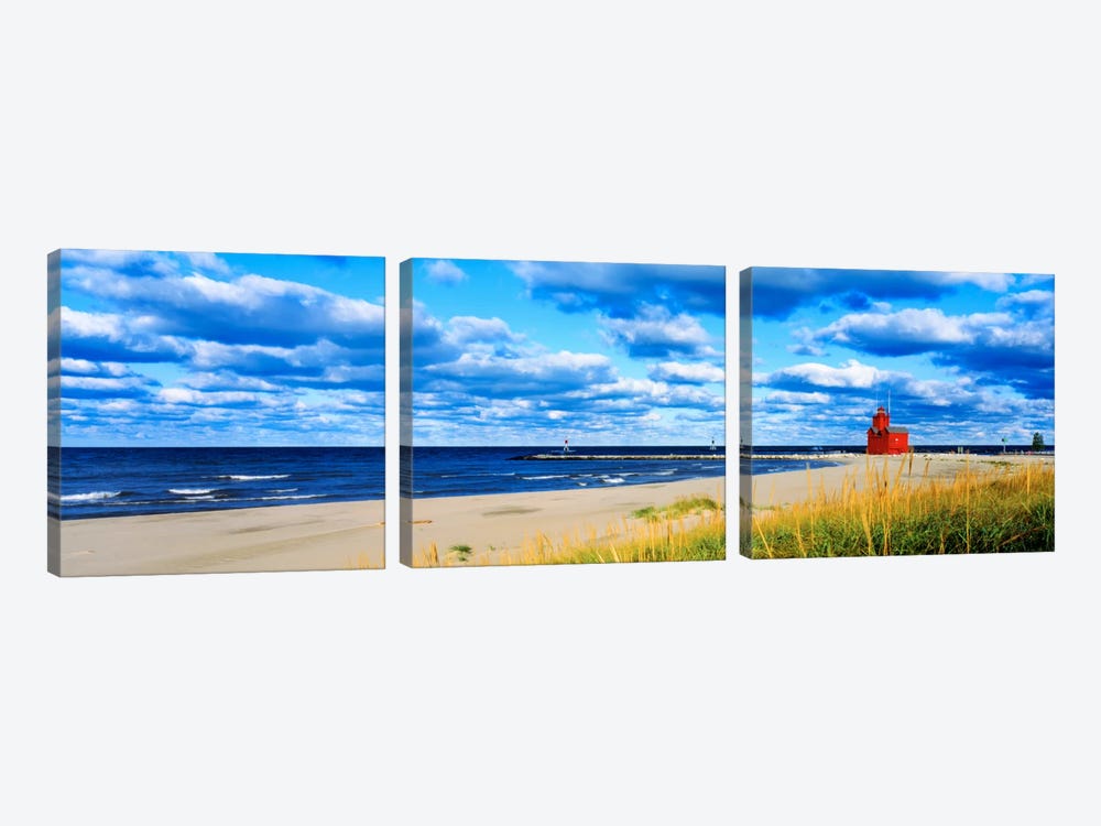 Big Red Lighthouse, Holland, Michigan, USA by Panoramic Images 3-piece Canvas Print