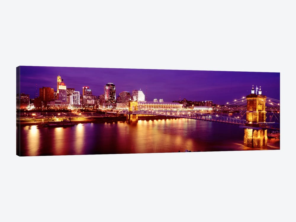 USAOhio, Cincinnati, night by Panoramic Images 1-piece Canvas Art