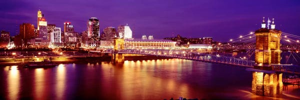 Panoramic Images: USAOhio, Cincinnati, night by Panoramic Images