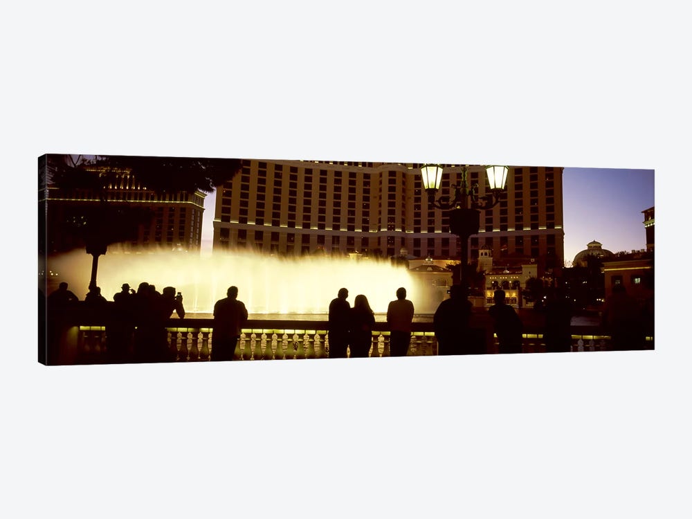 Tourists looking at a fountainLas Vegas, Clark County, Nevada, USA by Panoramic Images 1-piece Canvas Art Print