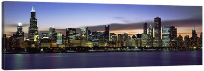 Buildings at the waterfront, Lake Michigan, Chicago, Illinois, USA Canvas Art Print - Panoramic Photography
