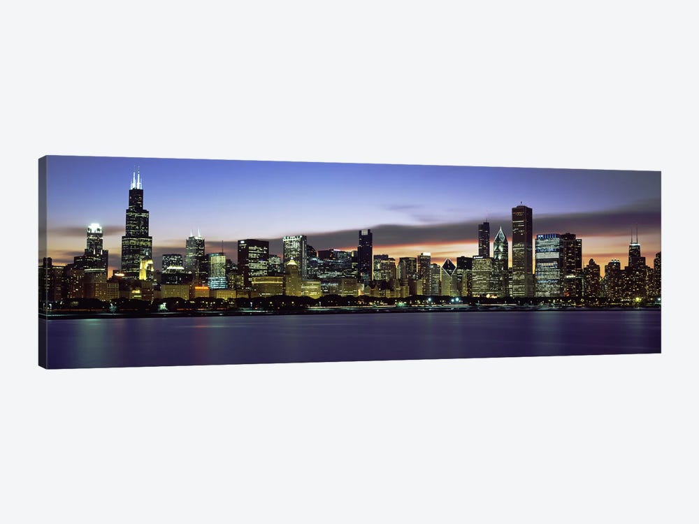 Buildings at the waterfront, Lake Michigan, Chicago, Illinois, USA by Panoramic Images 1-piece Canvas Artwork