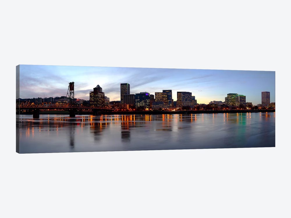 Buildings at the waterfront, Portland, Multnomah County, Oregon, USA by Panoramic Images 1-piece Canvas Art Print