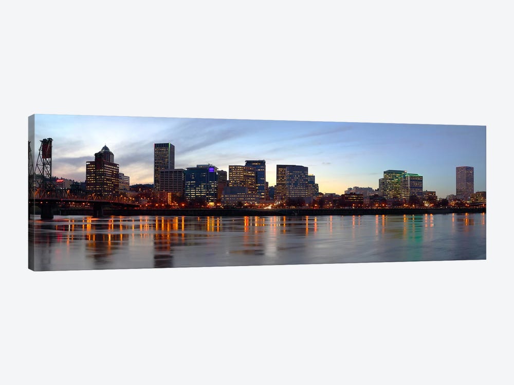 Buildings at the waterfront, Portland, Multnomah County, Oregon, USA #2 by Panoramic Images 1-piece Canvas Art