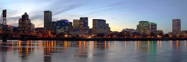 Oregon: Buildings at the waterfront, Portland, Multnomah County, Oregon, USA #2 by Panoramic Images