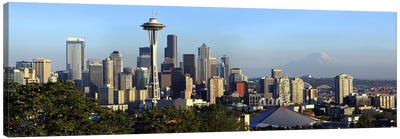 Seattle city skyline with Mt. Rainier in the background, King County, Washington State, USA 2010 Canvas Art Print - Seattle Skylines