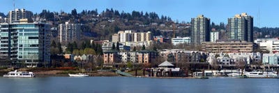 Buildings at the waterfront, Portland, Multnomah County, Oregon, USA 2011 by Panoramic Images acrylic art print