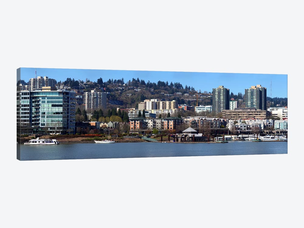 Buildings at the waterfront, Portland, Multnomah County, Oregon, USA 2011 by Panoramic Images 1-piece Canvas Wall Art