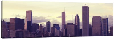 Buildings in a city at dusk, Chicago, Illinois, USA Canvas Art Print - Chicago Skylines