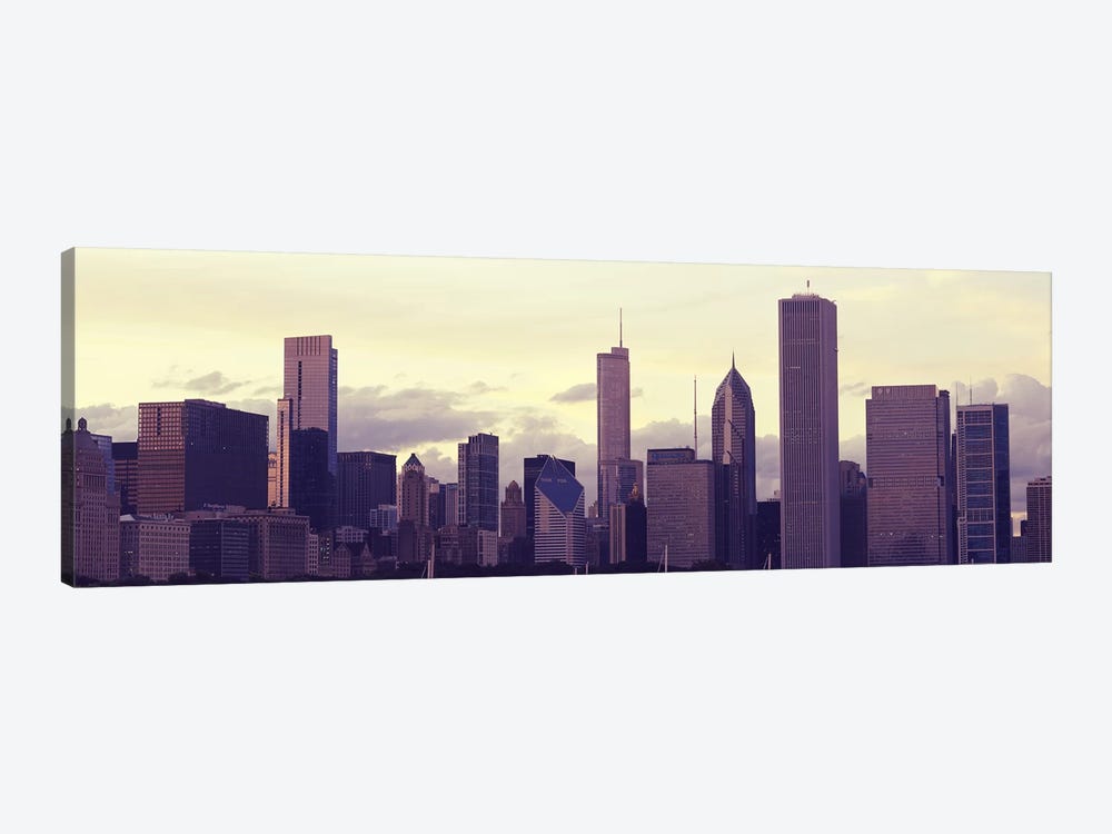 Buildings in a city at dusk, Chicago, Illinois, USA by Panoramic Images 1-piece Canvas Art