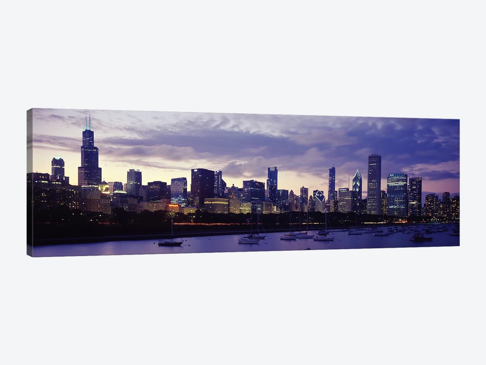 Buildings at the waterfront, Lake Michigan, Chicago, Illinois, USA by Panoramic Images 1-piece Canvas Print