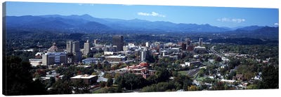 Aerial View Of Downtown, Asheville, Buncombe County, North Carolina, USA Canvas Art Print - North Carolina Art