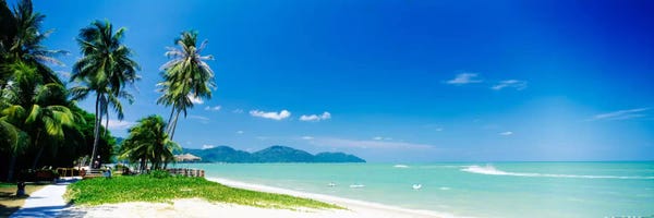 Tropical Beaches: Distant View Of Penang Natinal Park From Batu Ferringhi, Penang Island, Malaysia by Panoramic Images