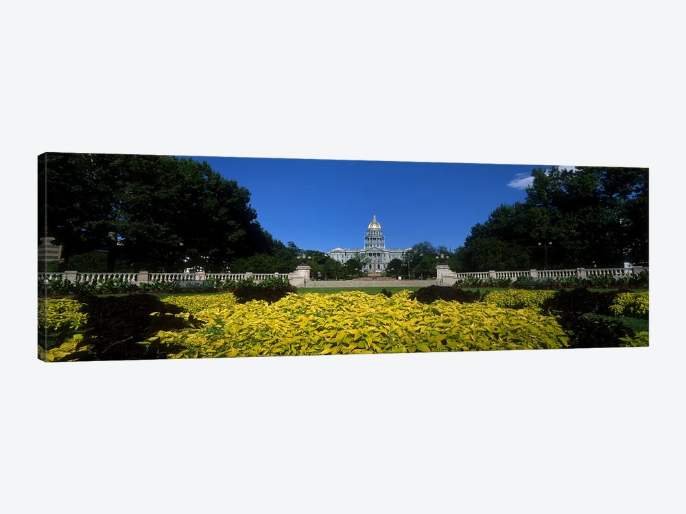 Garden in front of a State Capitol Building, Civic Park Gardens, Denver, Colorado, USA by Panoramic Images 1-piece Canvas Wall Art