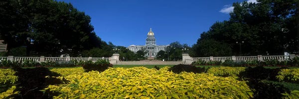 Colorado: Garden in front of a State Capitol Building, Civic Park Gardens, Denver, Colorado, USA by Panoramic Images