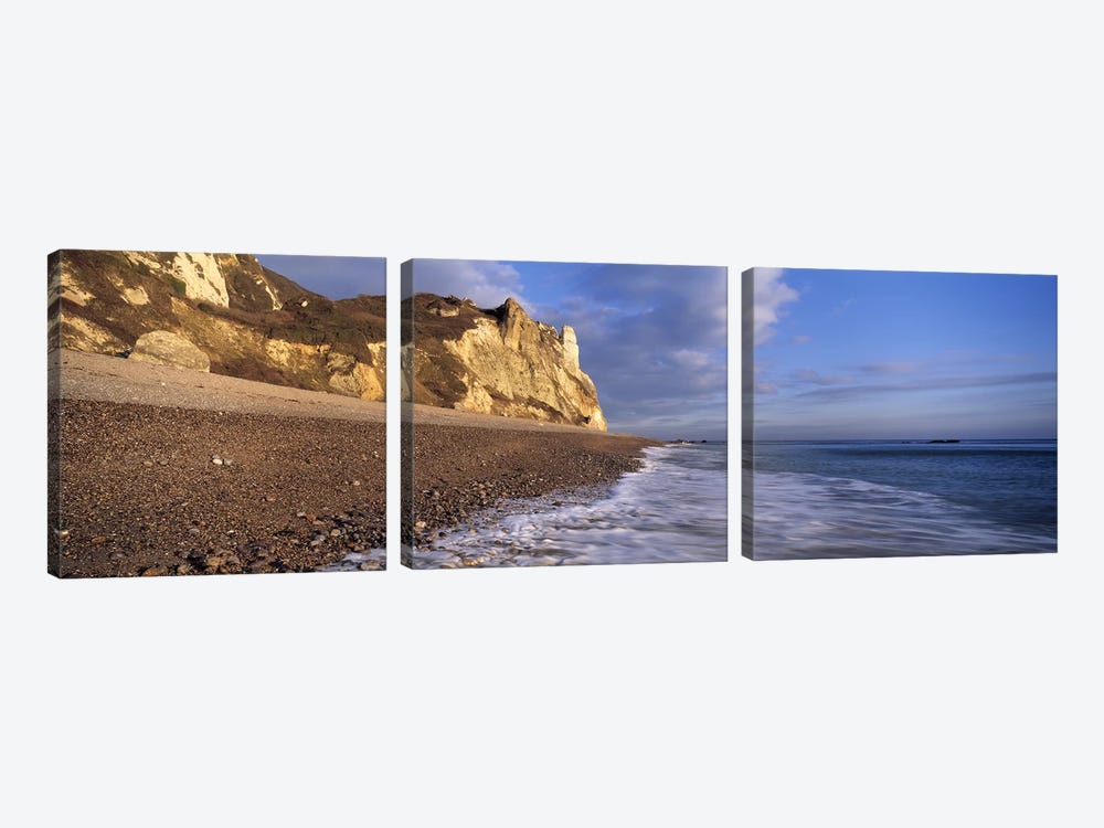 Surf on the beach, Hooken Beach, Branscombe, Devon, England by Panoramic Images 3-piece Art Print