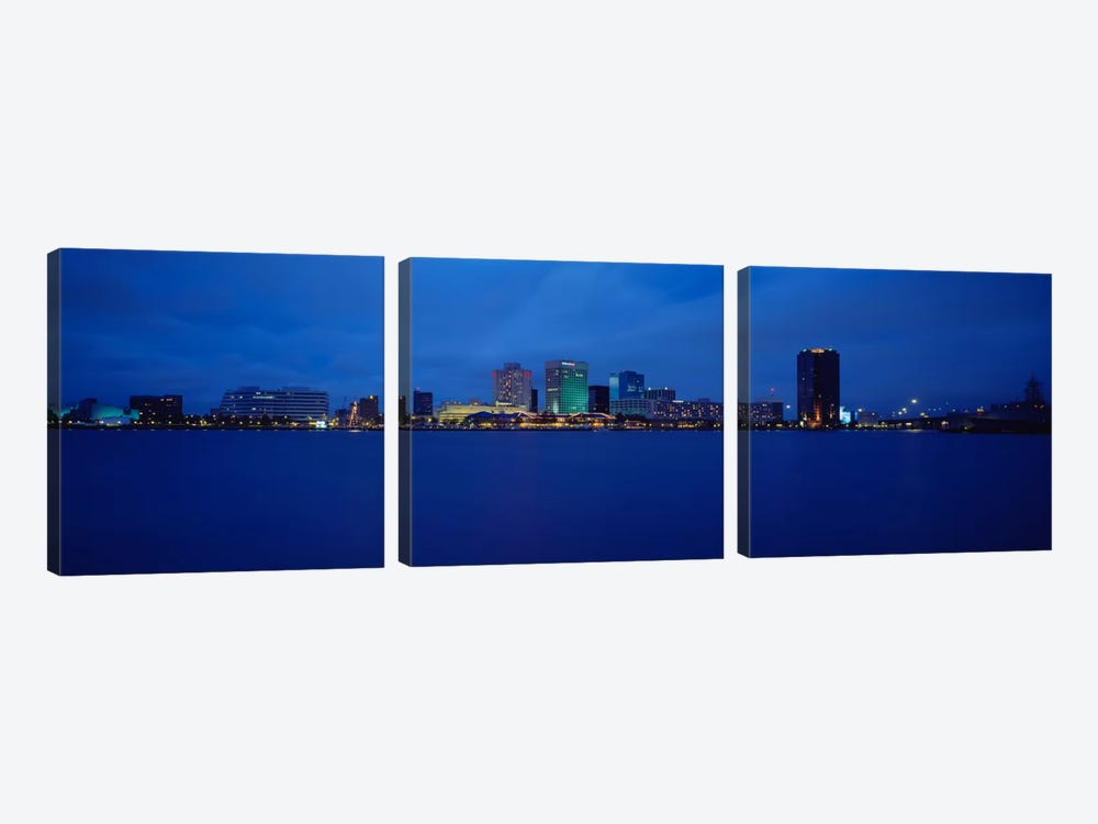 Buildings at the waterfront, Norfolk, Virginia, USA by Panoramic Images 3-piece Canvas Art