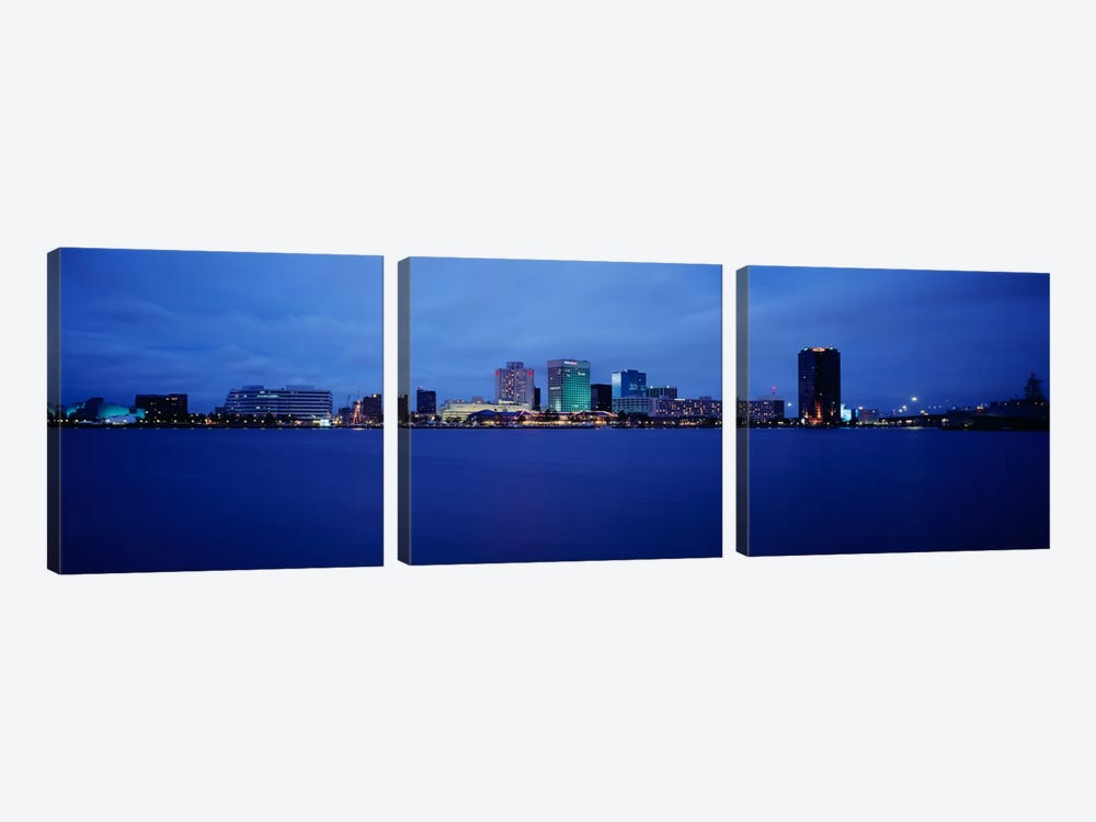 Buildings on the waterfront, Norfolk, Virginia, USA by Panoramic Images 3-piece Art Print