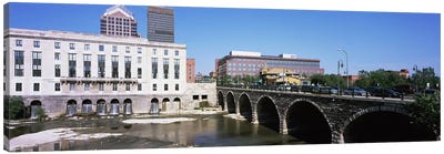 Arch bridge across the Genesee River, Rochester, Monroe County, New York State, USA Canvas Art Print - Rochester