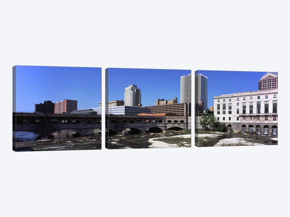 Bridge across the Genesee RiverRochester, Monroe County, New York State, USA by Panoramic Images 3-piece Canvas Print