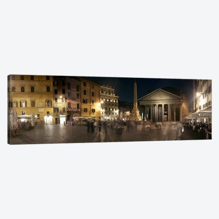 Blurred Motion View Of Pedestrians In Piazza della Rotonda, Rome, Lazio, Italy Canvas Print #PIM9712} by Panoramic Images Canvas Wall Art