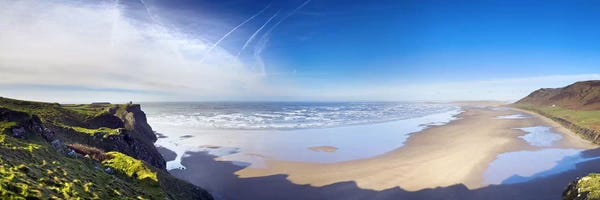 Wales: Coastal Landscape Featuring Llangennith Sands & Rhossili Bay, Gower Peninsula, Wales by Panoramic Images