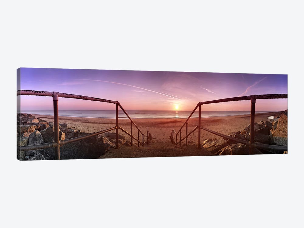 Staircase leading towards a beachCalifornia, Norfolk, England by Panoramic Images 1-piece Canvas Art