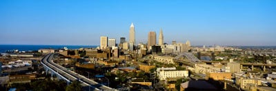 USA, Ohio, Cleveland, aerial by Panoramic Images framed canvas print