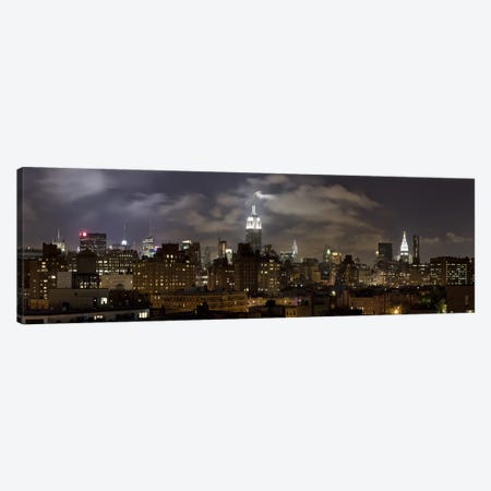 Buildings lit up at night, Empire State Building, Manhattan, New York City, New York State, USA 2009 Canvas Print #PIM9724} by Panoramic Images Canvas Art