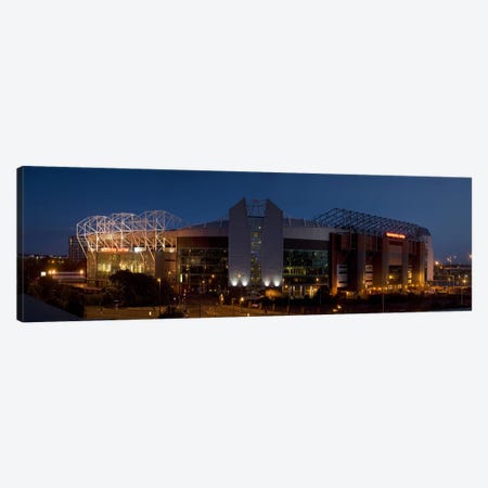 Football stadium lit up at night, Old Trafford, Greater Manchester, England Canvas Print #PIM9732} by Panoramic Images Canvas Artwork