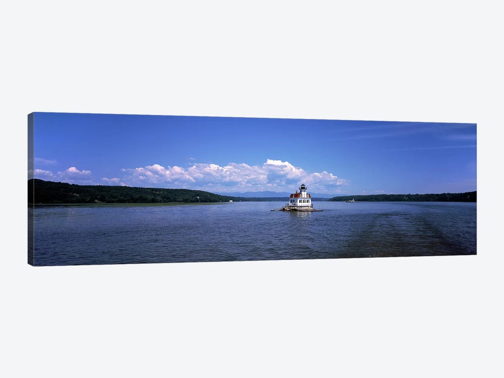 Lighthouse at a river, Esopus Meadows Lighthouse, Hudson River, New York State, USA by Panoramic Images 1-piece Canvas Art