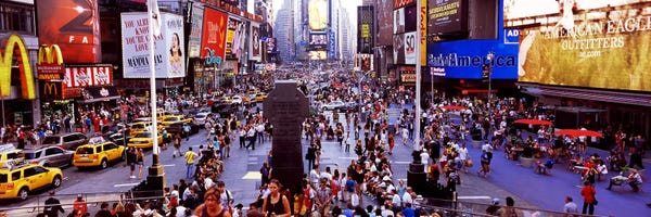 Manhattan: People in a city, Times Square, Manhattan, New York City, New York State, USA by Panoramic Images