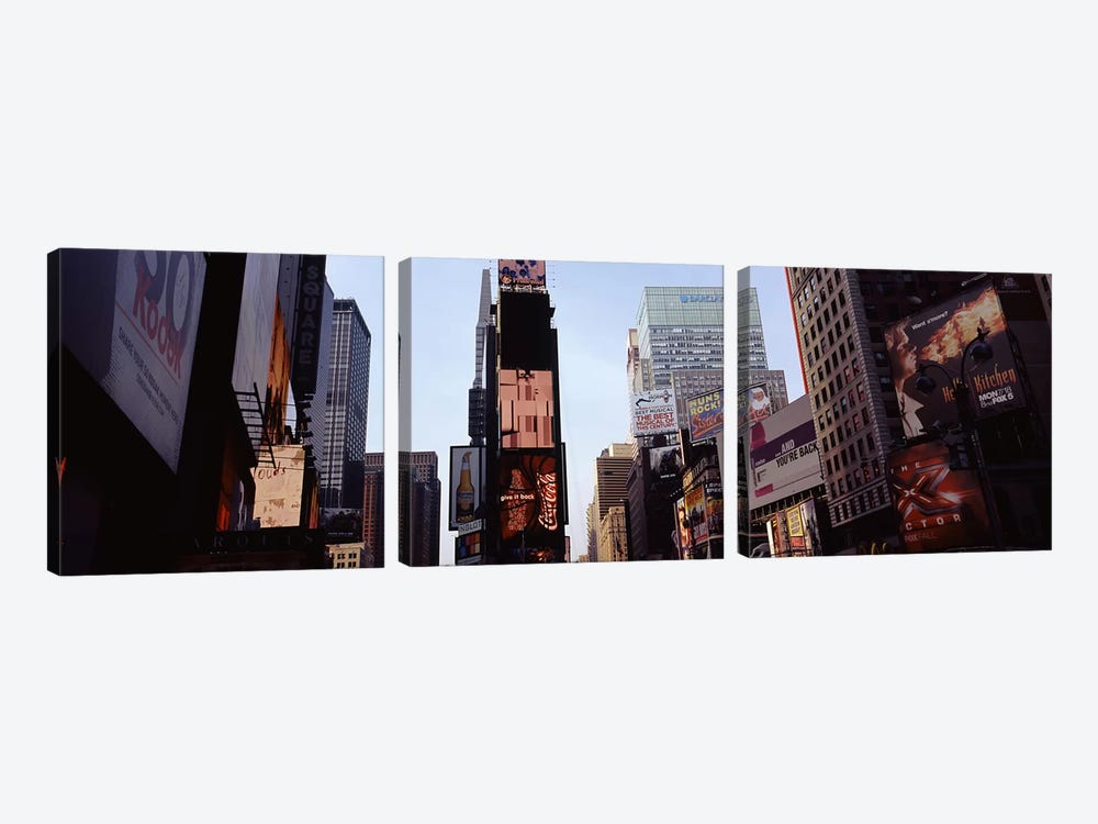 Low angle view of buildings, Times Square, Manhattan, New York City, New York State, USA 2011 by Panoramic Images 3-piece Canvas Artwork