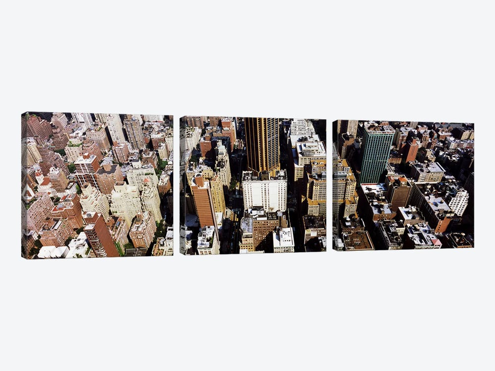 High angle view of buildings in a city, Manhattan, New York City, New York State, USA by Panoramic Images 3-piece Canvas Wall Art
