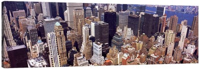 High angle view of buildings in a city, Manhattan, New York City, New York State, USA #2 Canvas Art Print - River, Creek & Stream Art