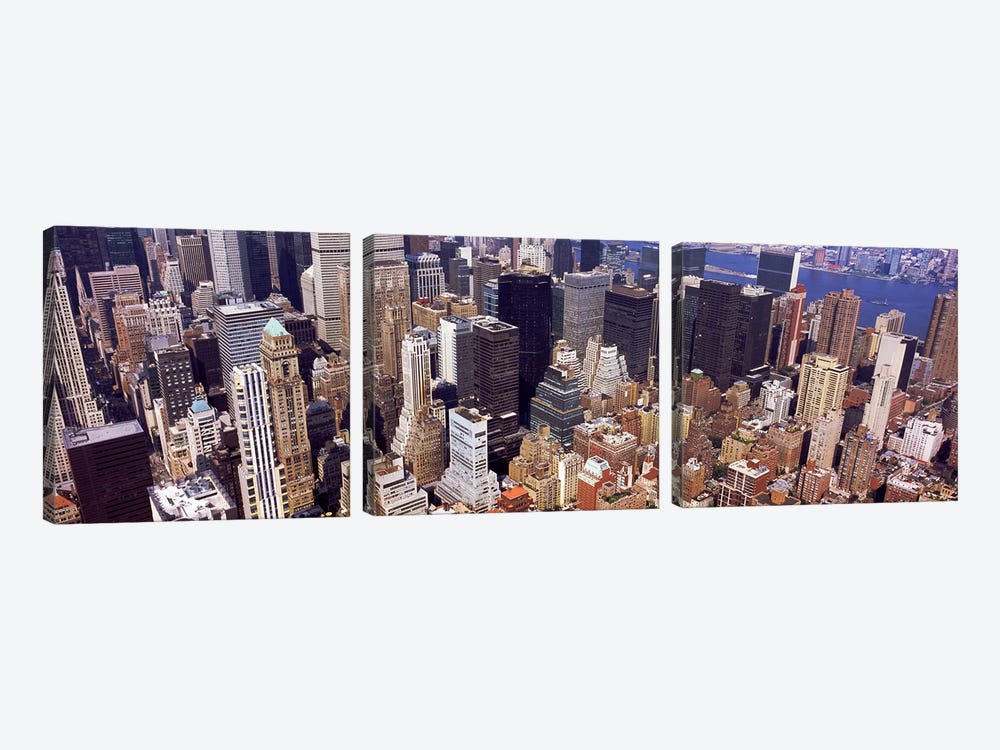 High angle view of buildings in a city, Manhattan, New York City, New York State, USA #2 by Panoramic Images 3-piece Canvas Art