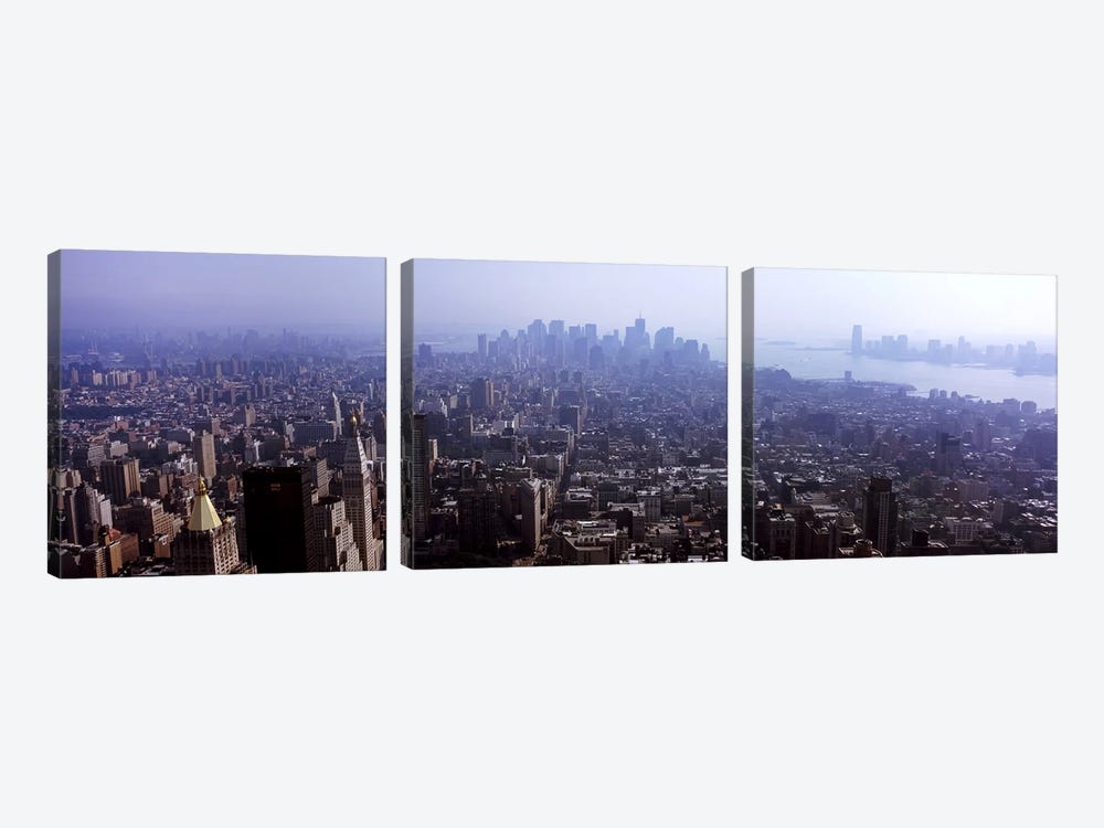 High angle view of buildings in a city, Manhattan, New York City, New York State, USA 2011 #2 by Panoramic Images 3-piece Canvas Art Print