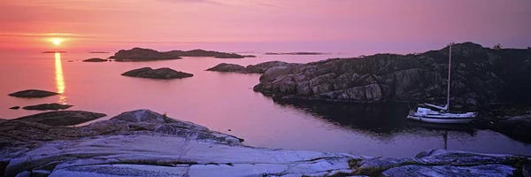 Sweden: Sailboat on the coast, Lilla Nassa, Stockholm Archipelago, Sweden by Panoramic Images