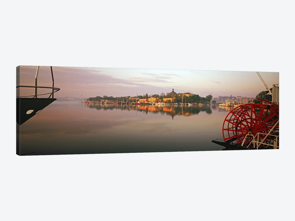 Sternwheeler in a river, Skeppsholmen, Nybroviken, Stockholm, Sweden by Panoramic Images 1-piece Canvas Print