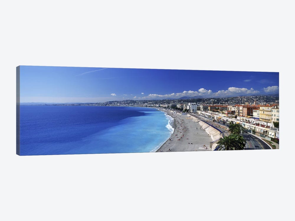 Coastal Landscape Featuring Quai des Etats-Unis Section Of Promenade des Anglais, Nice, France by Panoramic Images 1-piece Canvas Print