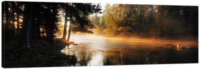 Fog over a riverDal River, Sweden Canvas Art Print