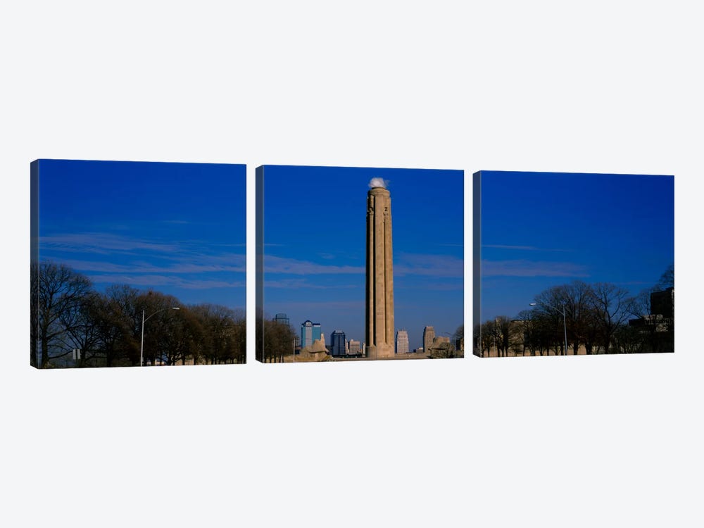 Low angle view of a monument in a park, Liberty Memorial, Kansas City, Missouri, USA by Panoramic Images 3-piece Canvas Art Print