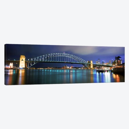 Sydney Harbour Bridge with the Sydney Opera House in the background, Sydney Harbor, Sydney, New South Wales, Australia Canvas Print #PIM9823} by Panoramic Images Canvas Wall Art