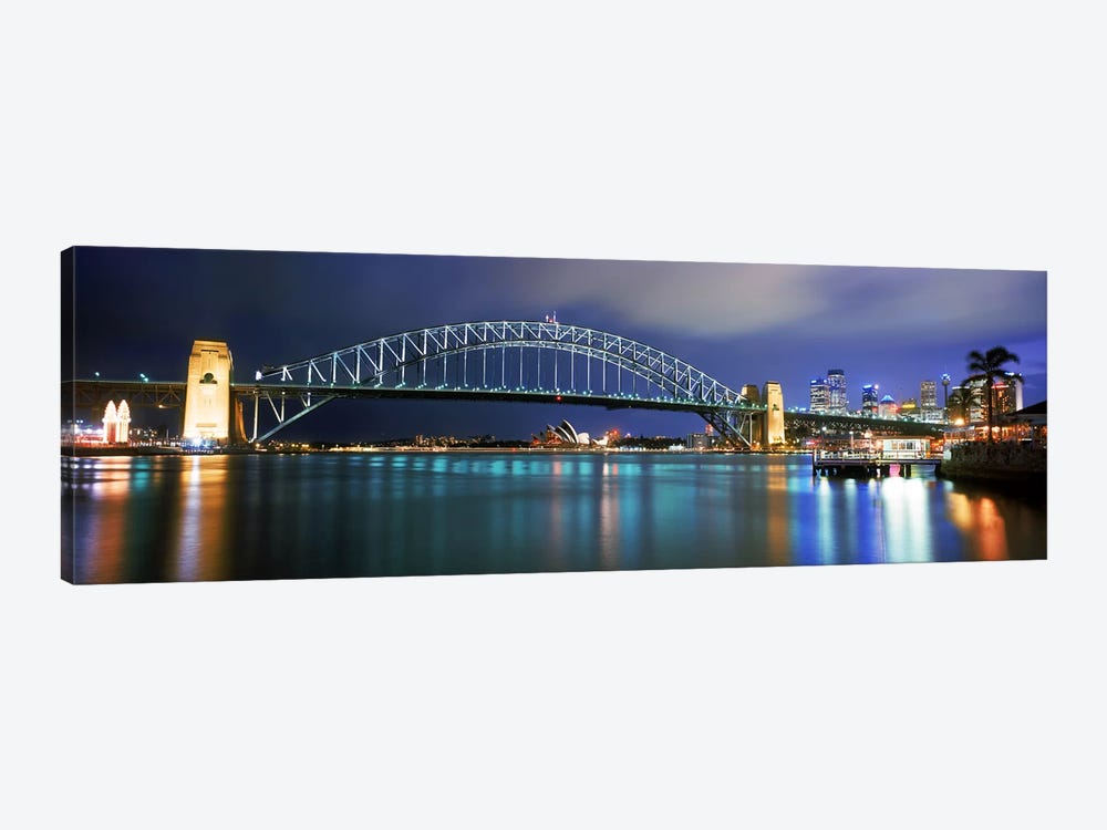 Sydney Harbour Bridge with the Sydney Opera House in the background, Sydney Harbor, Sydney, New South Wales, Australia by Panoramic Images 1-piece Canvas Print